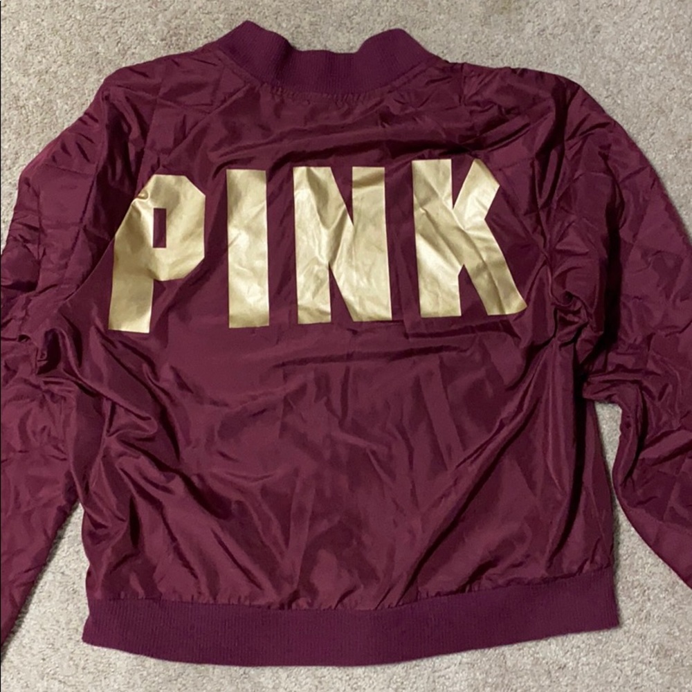 Burgundy bomber jacket
